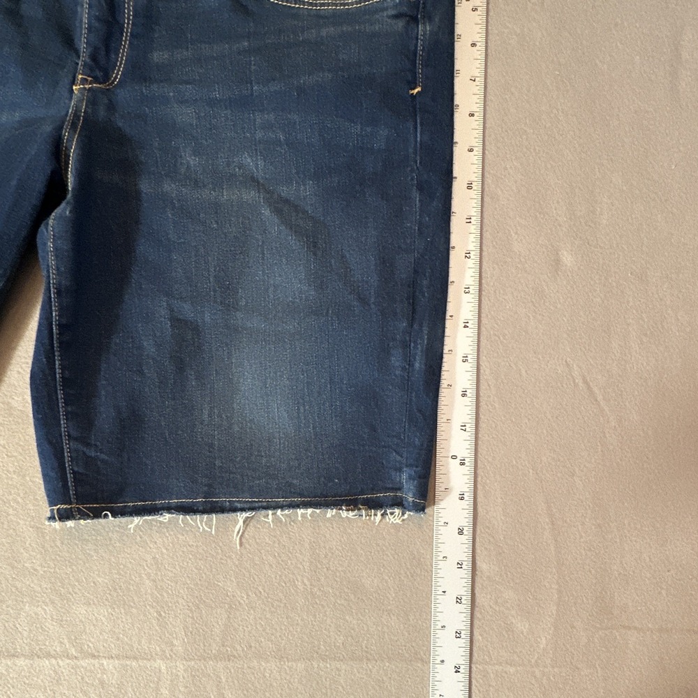 Pilcro and the Letterpress Women's Mid-Rise Slim Denim Bermuda Shorts 32 Blue - Picture 6 of 8